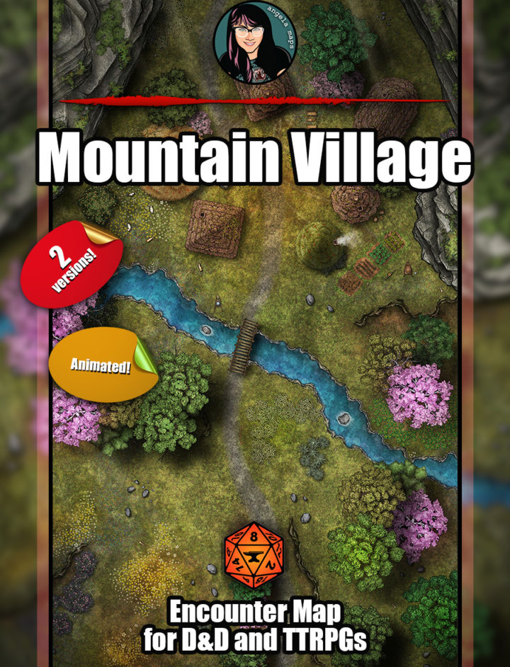 Mountain Village Battle Map With Foundry Vtt Support Animated