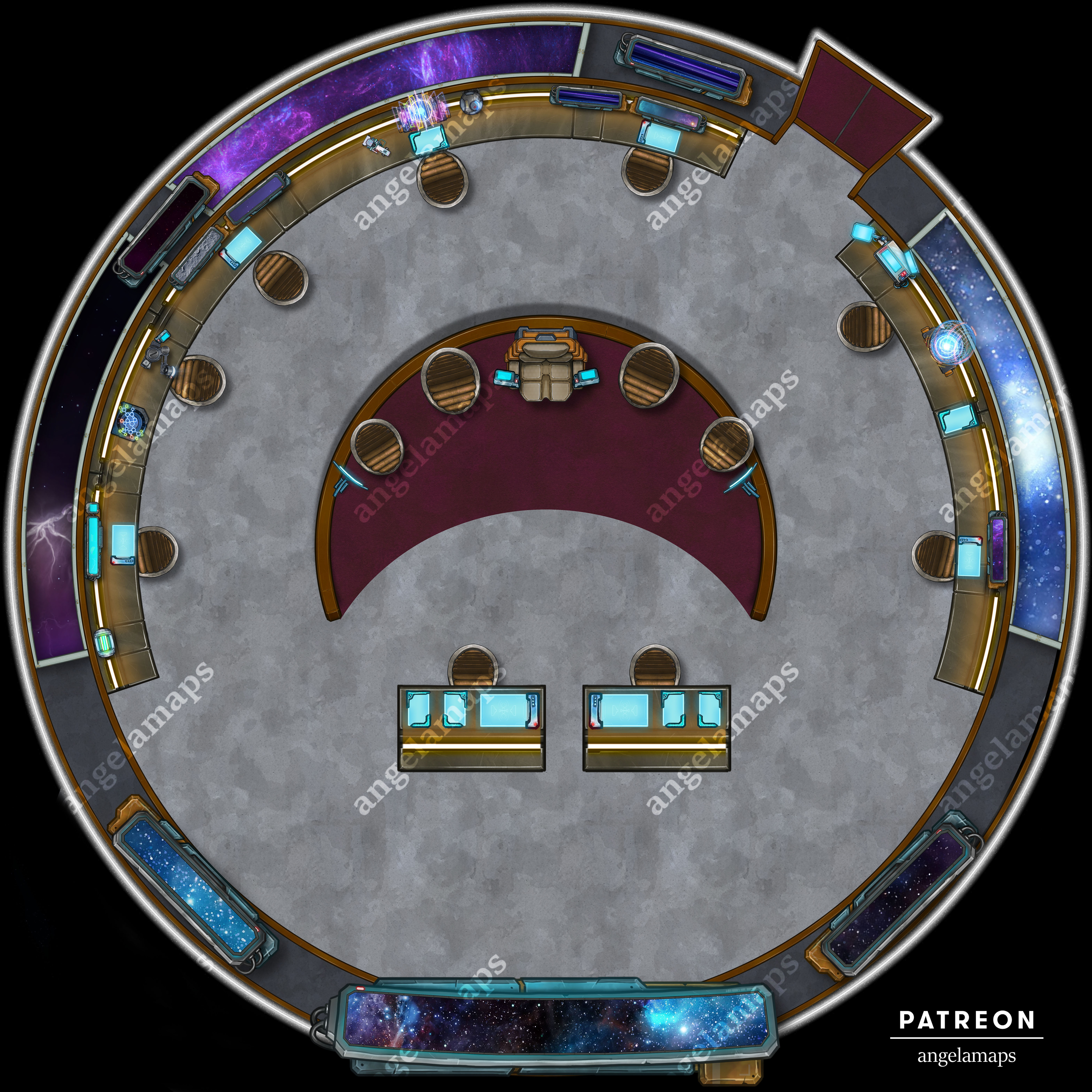 The Bridge - Animated sci-fi battle map pack The Bridge sci-fi spaceship animated battle map pack