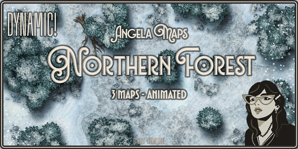 Angela Maps Northern Forest 40 x 120 animated map pack
