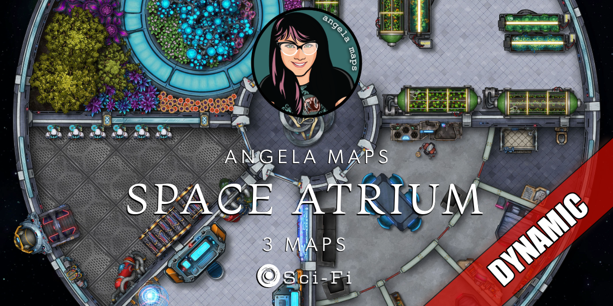 Angela Maps Space Atrium sci-fi battle map pack