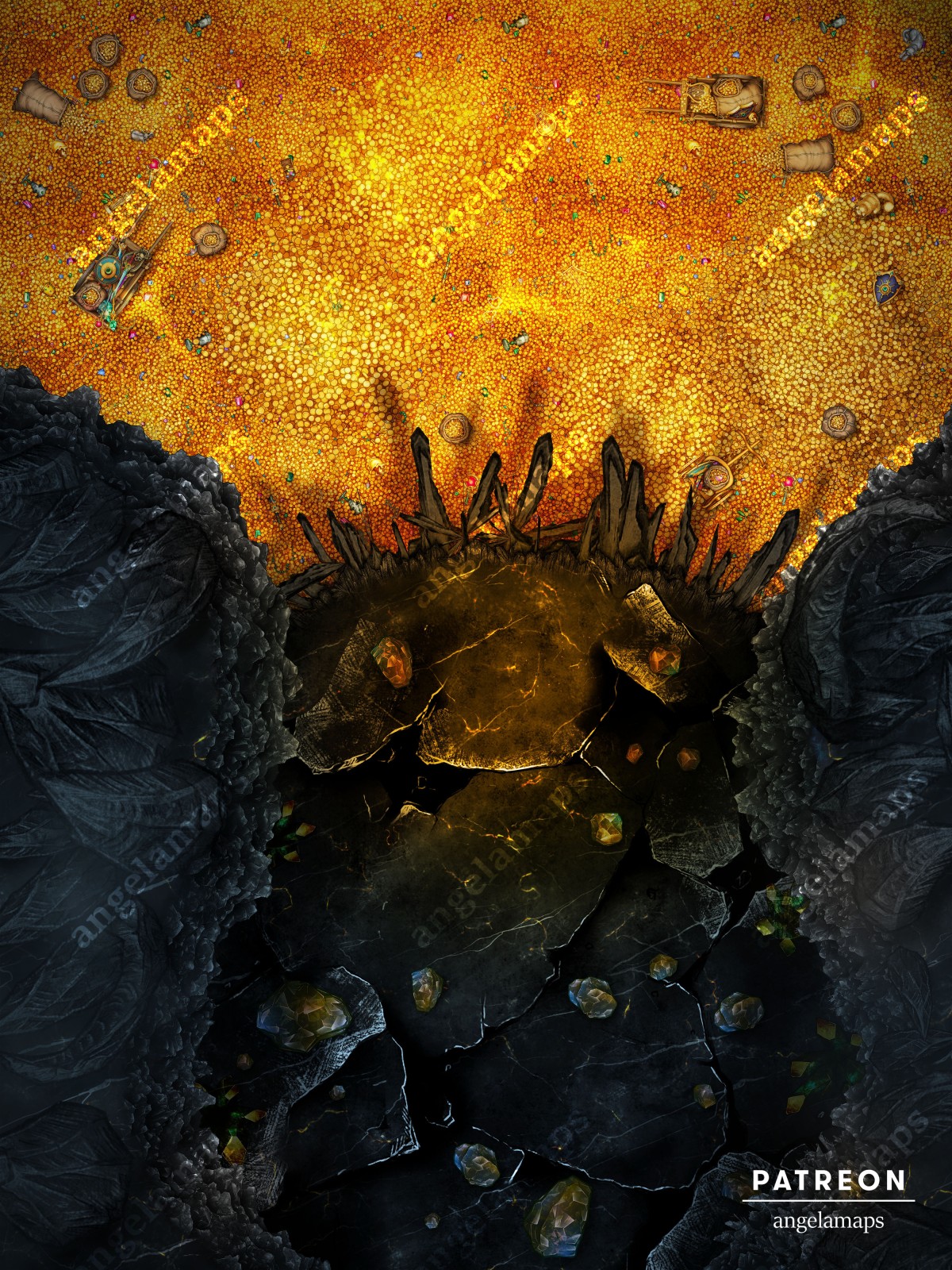 Cosmic backdrop for an epic end boss battle - animated ttrpg battle map