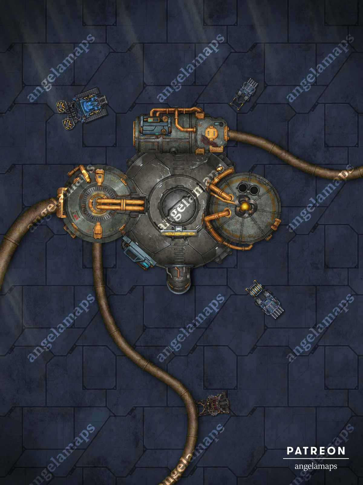 Technological ruins from an advanced alien society TTRPG sci-fi battle map pack