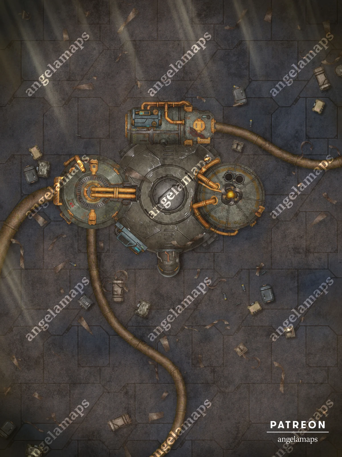 Technological ruins from an advanced alien society TTRPG sci-fi battle map pack