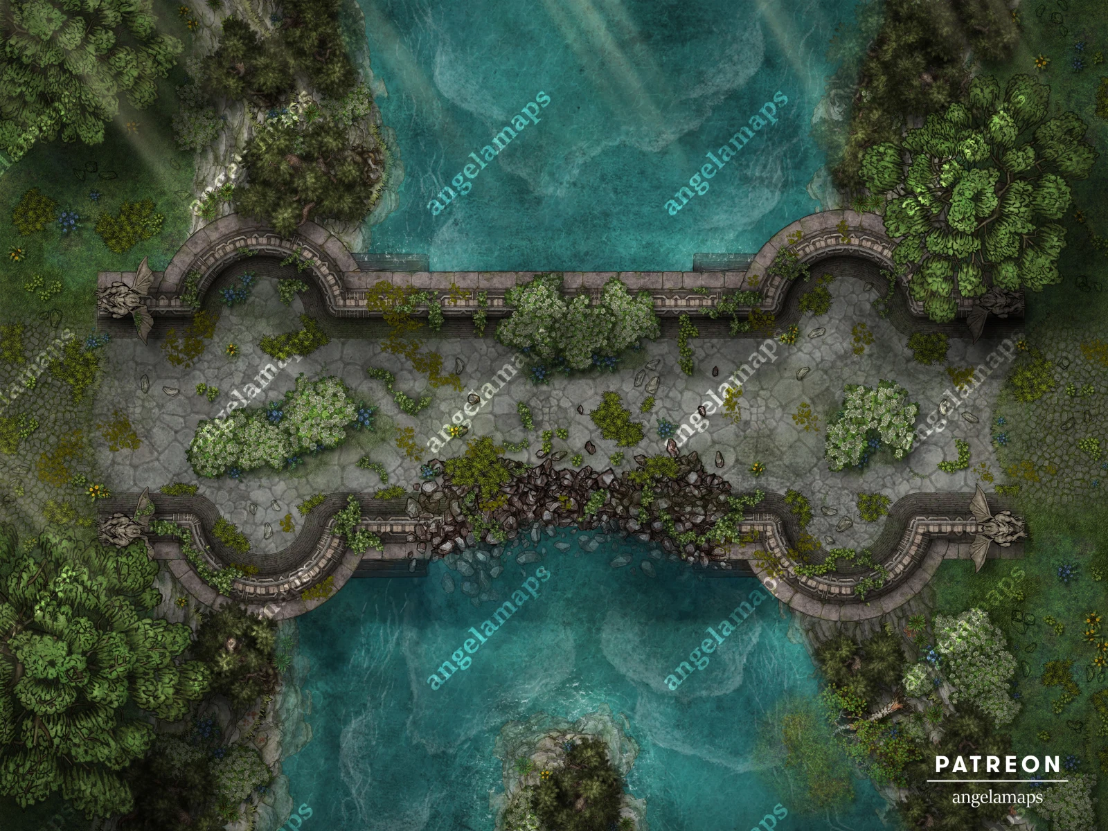 The Troll's Bridge animated battle map pack