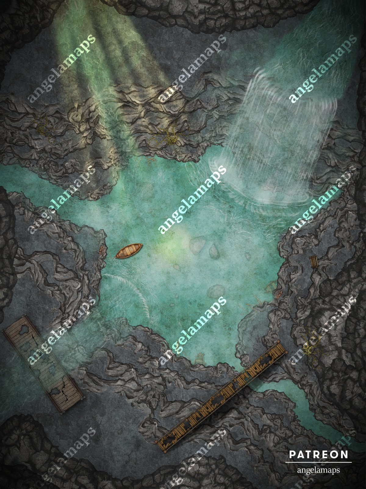 Decend into this cavern untill you reach the water and can escape
