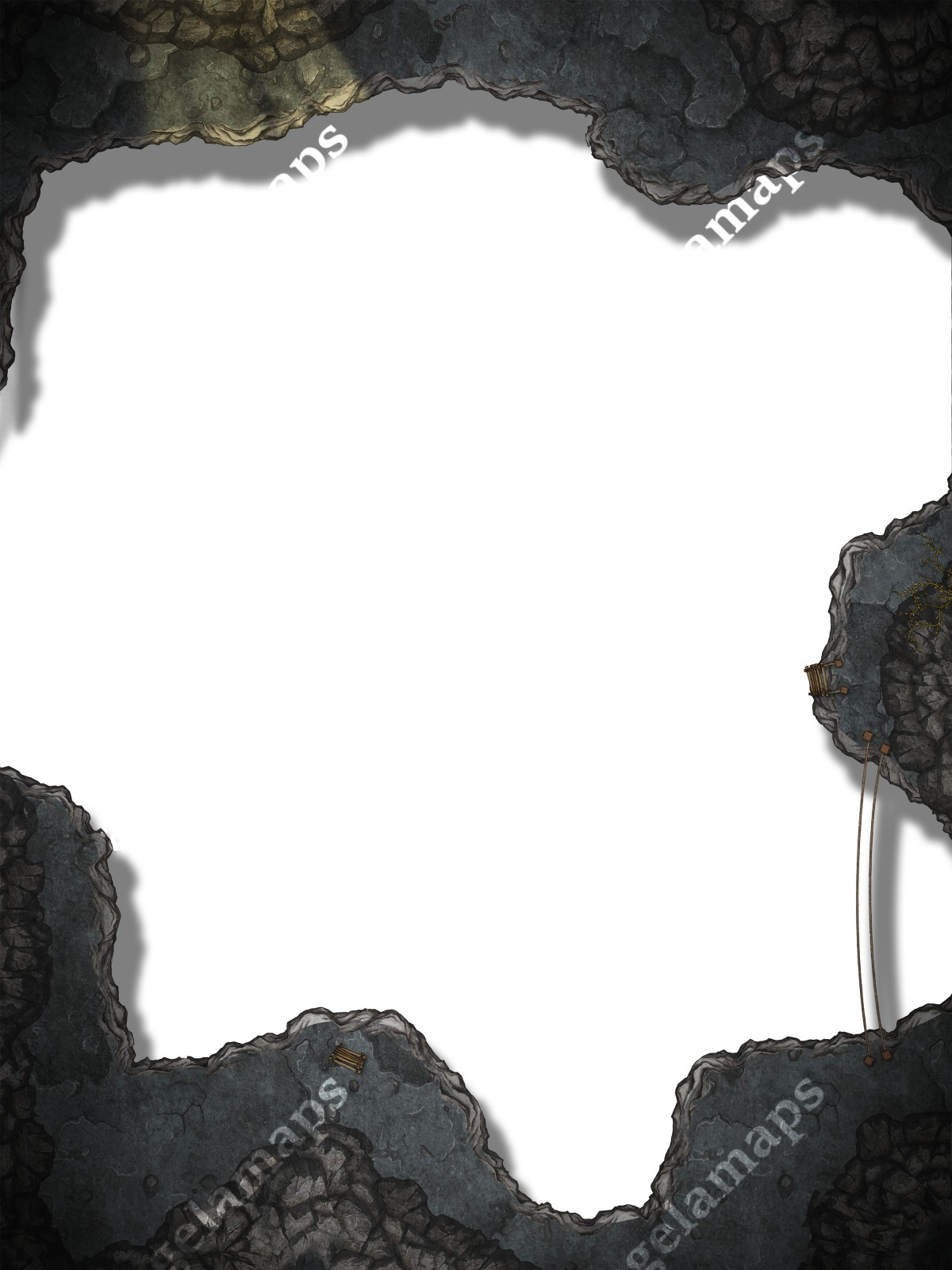 Decend into this cavern untill you reach the water and can escape