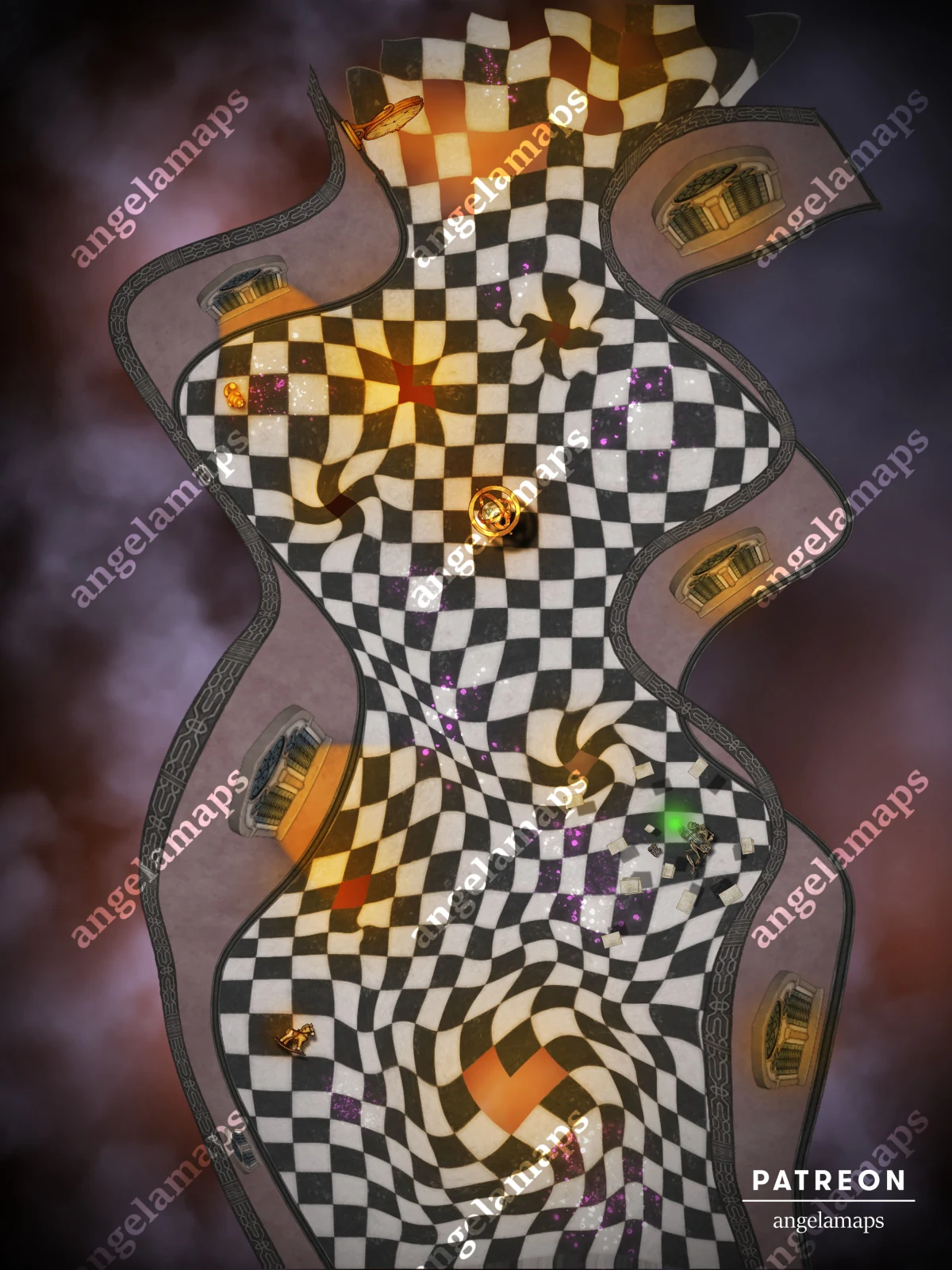 Twisted Reality Twisted and warped reality animated battle map pack for TTRPGs