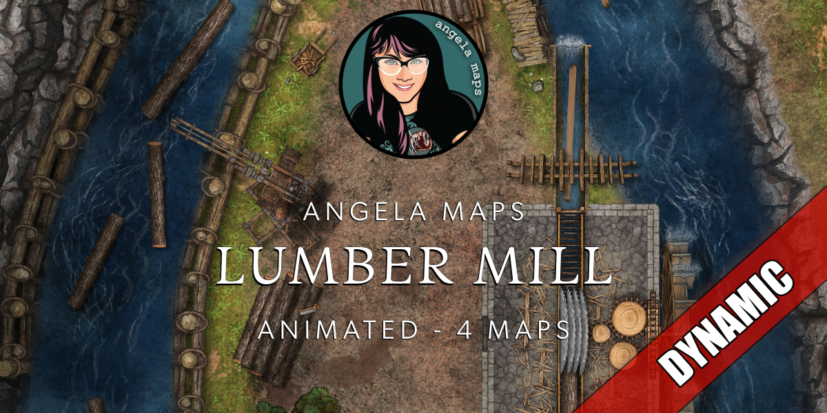 Angela Maps Lumber Mill Animated Battle Map Pack