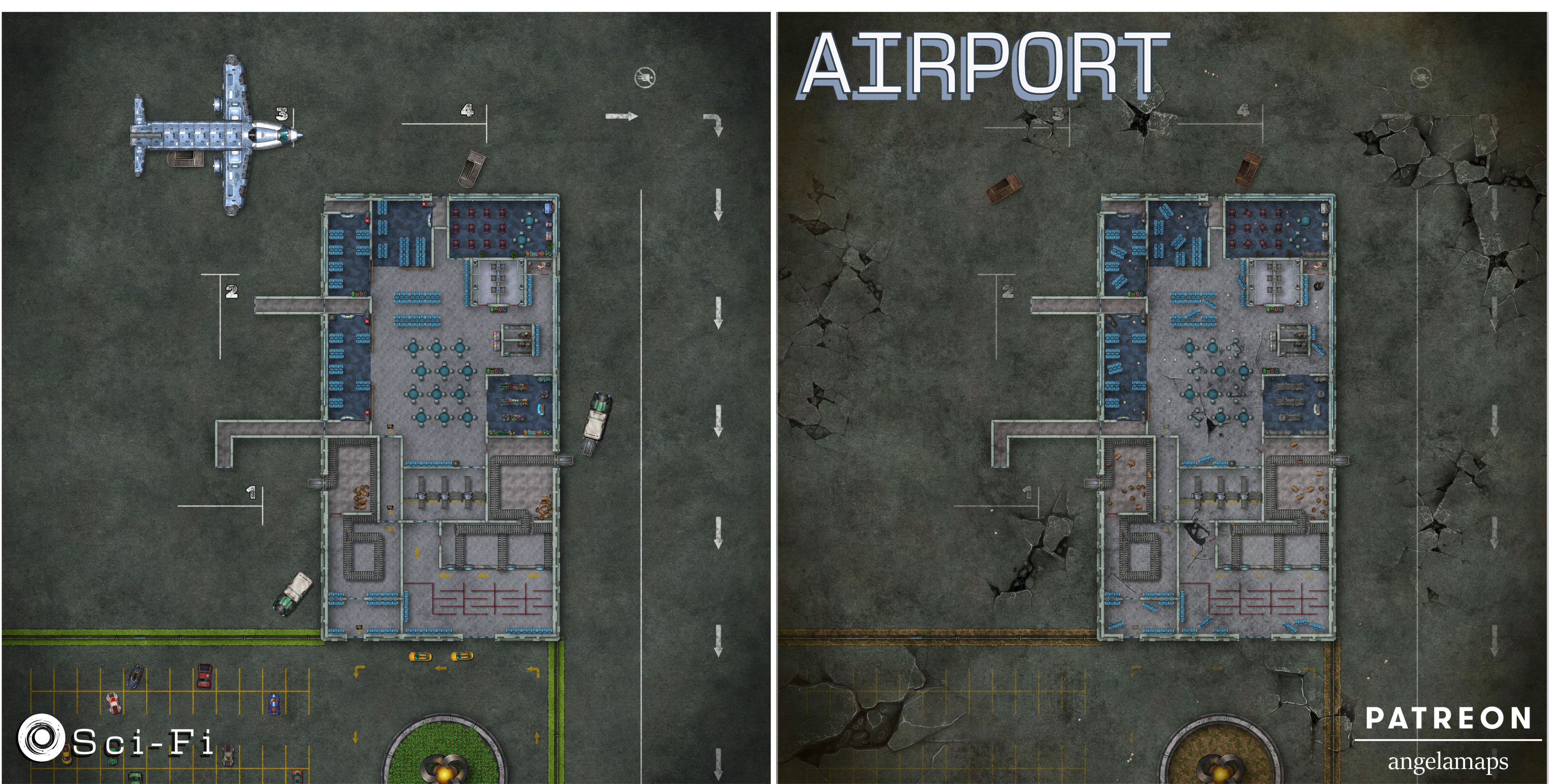 Angela Maps Airport battle map pack Preview