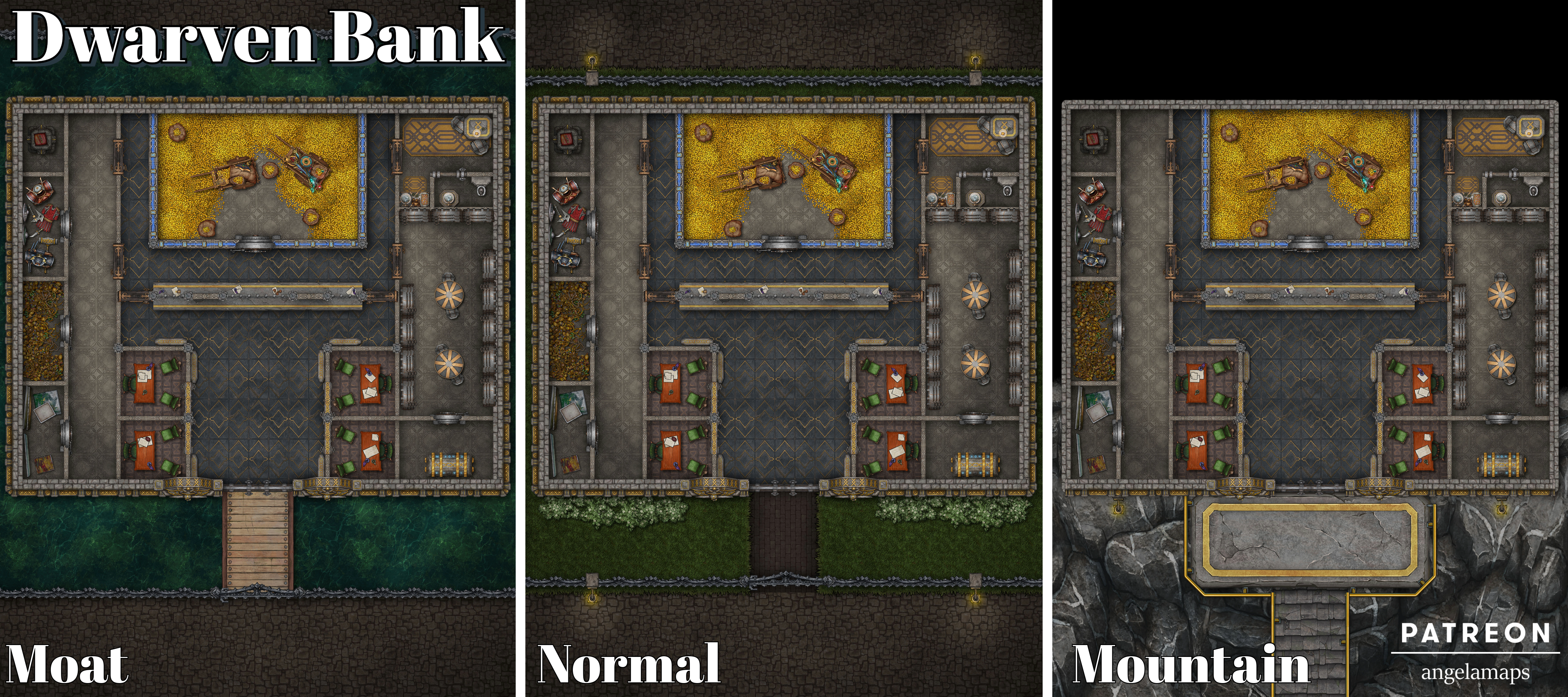 Angela Maps Dwarven Bank Battle Map Pack Preview