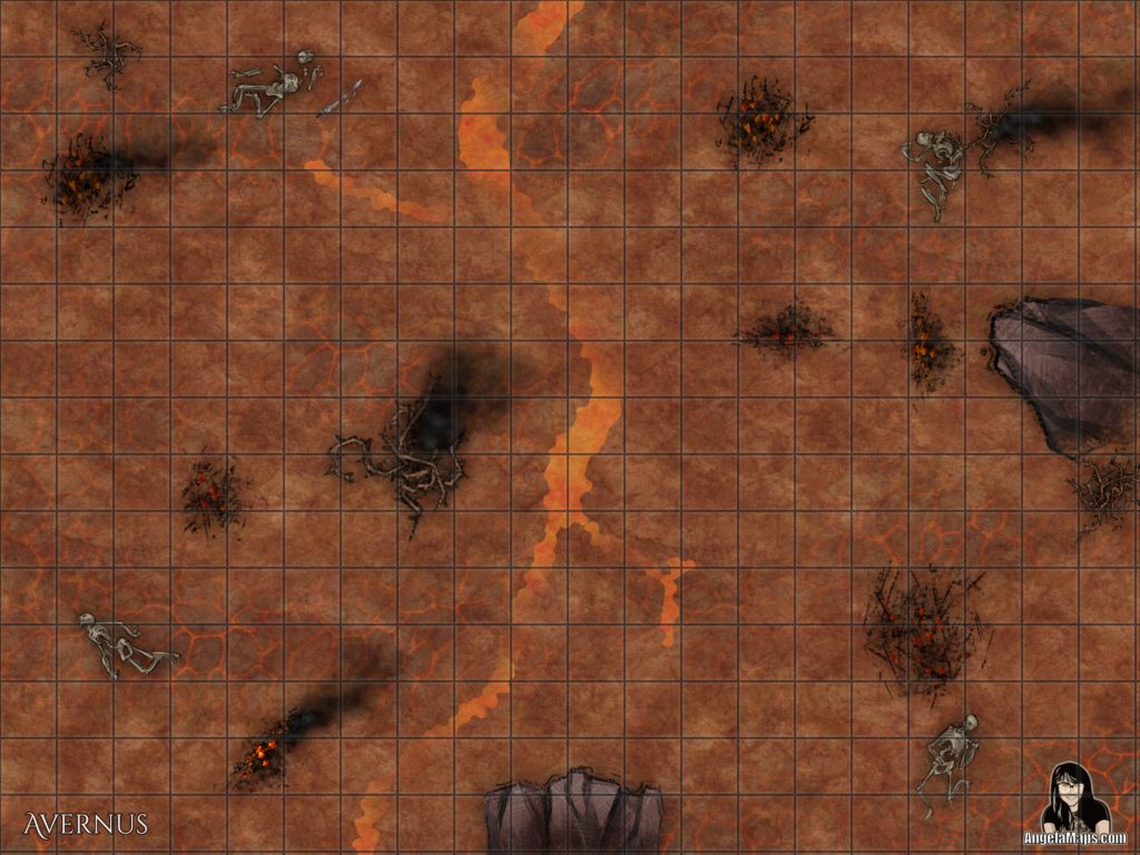 Avernus first of the nine hells battle map for D&D