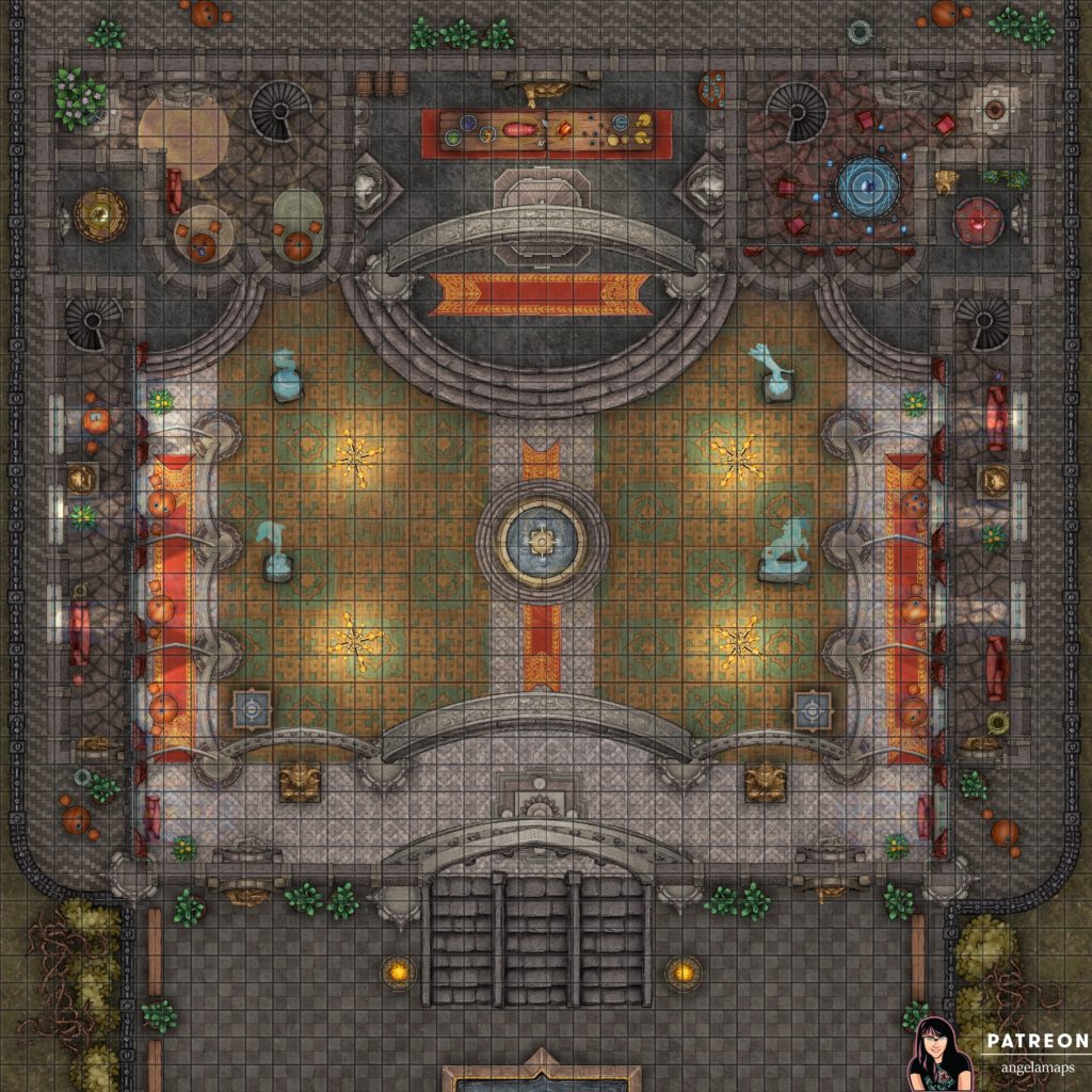 Grand ball room battle map encounter for D&D, pathfinder and TTRPGs with fantasy grounds support