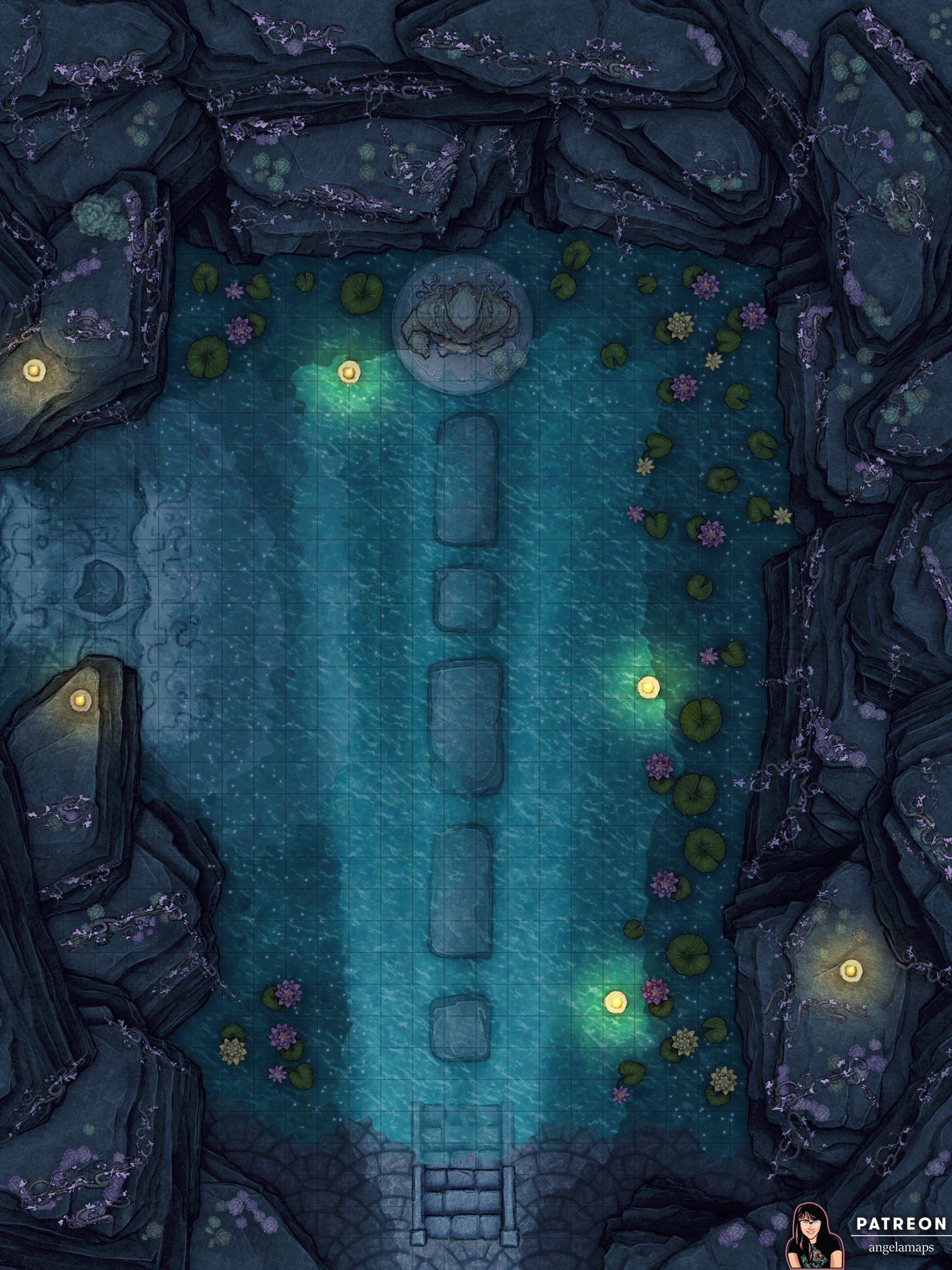 Elven battle map in a water temple