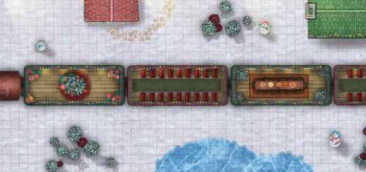 Santa express christmas time battle map for D&D