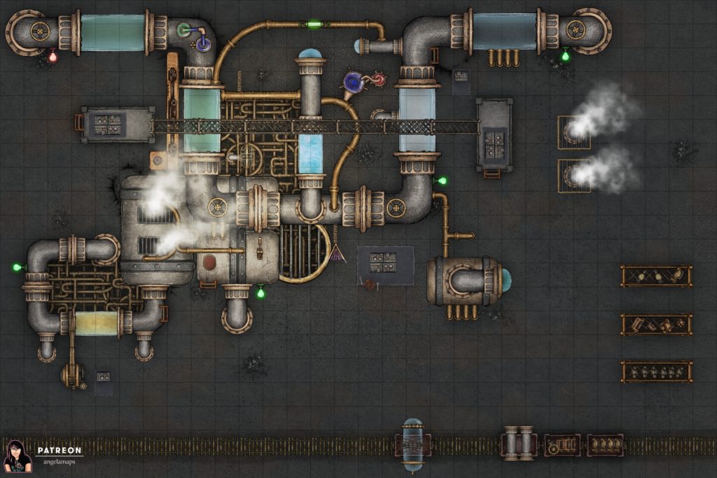 Sci fi air filtration battle map for moon or astroid colony encounters