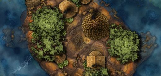 Turtle island battlemap for D&D