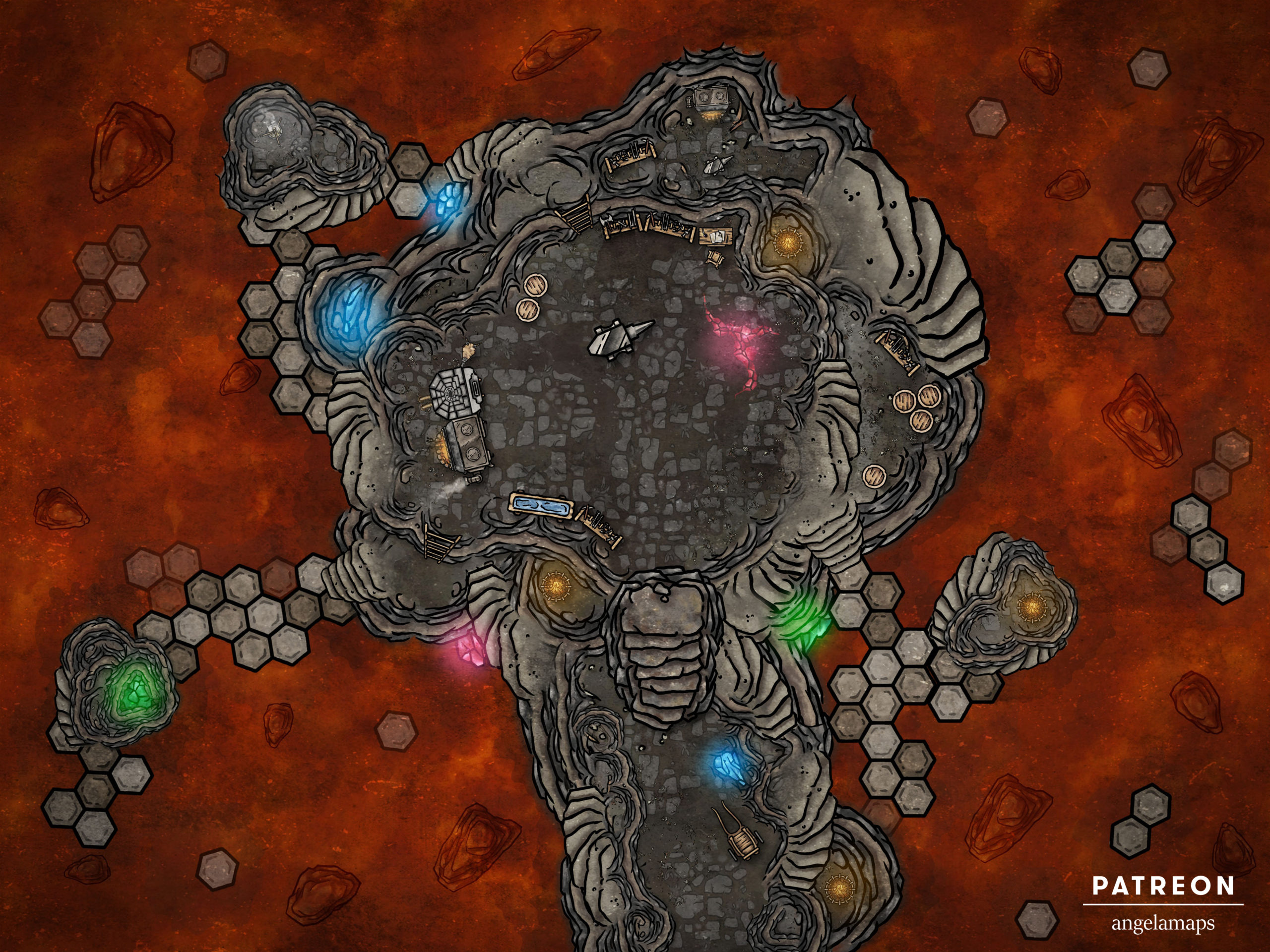 Magical forge D&D battle map with support for FVTT and FGU