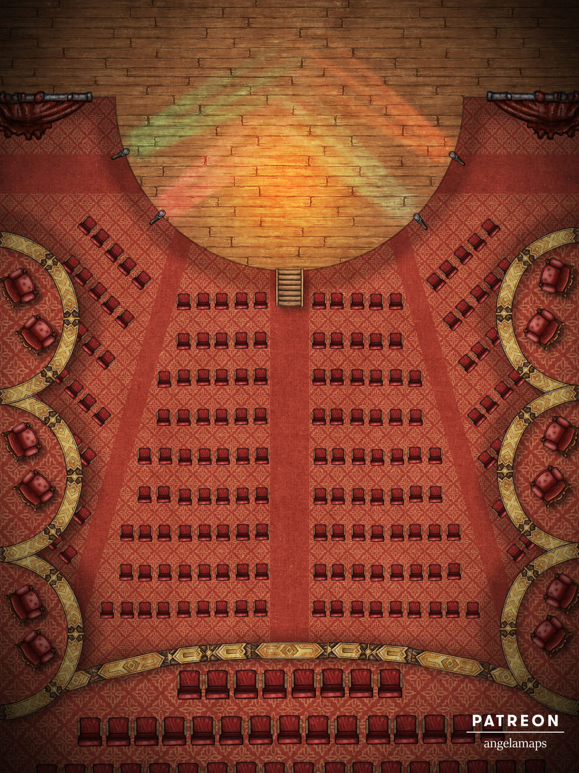 Opera house battle map for D&D and Pathfinder