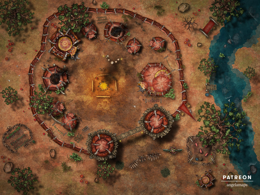 Orc camp battlemaps, animated for Foundry VTT