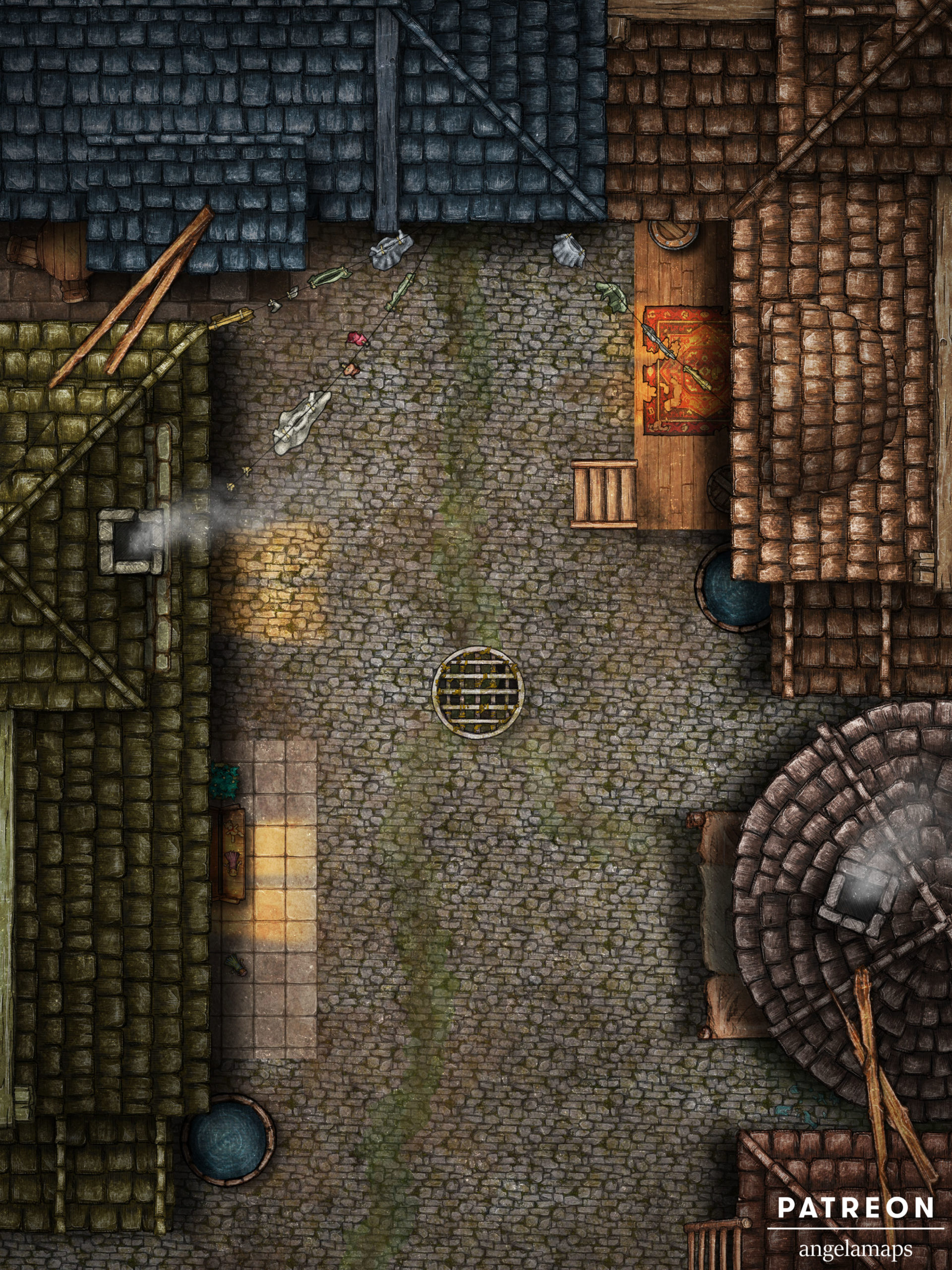 Alley battle map for D&D encounter