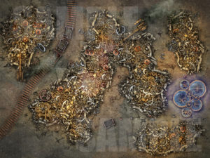 Scrap Yard, or modron burial ground, or metal planet battle map for D&D