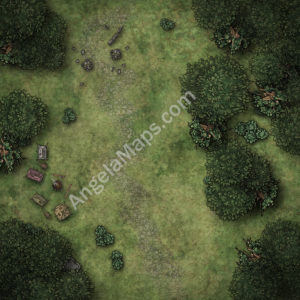 Camp in a forest D&D battlemap