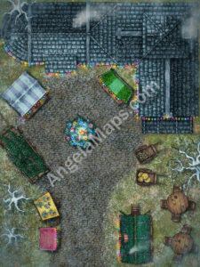 Christmas market D&D battle map