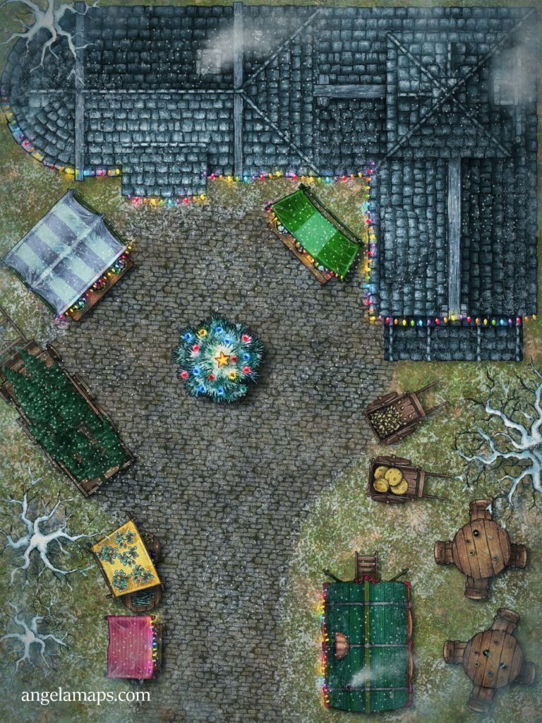 Holiday market D&D battle map