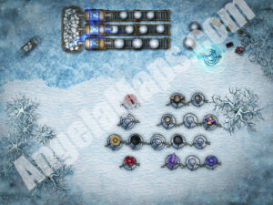 Snowman Snow golem factory battle map for D&D