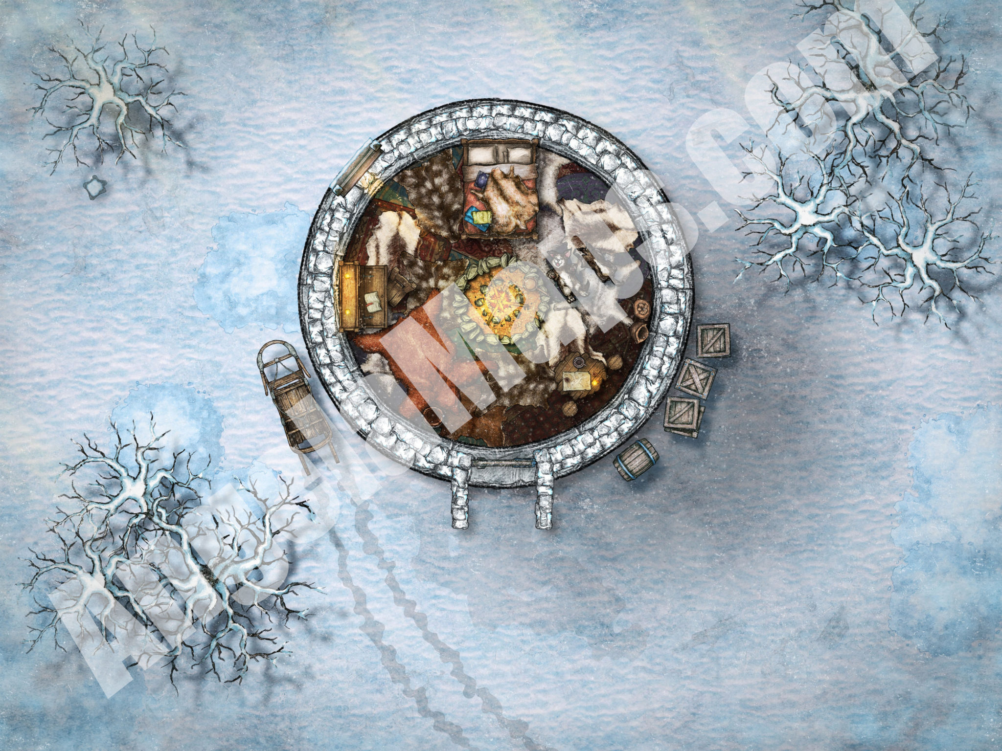 Snowman 5 maps, 8 tokens Foundry VTT support. JPG Angela Maps