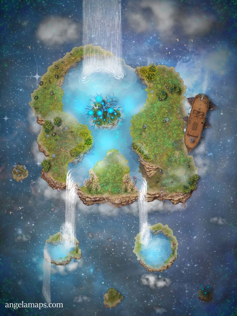 Stary Sky Island battle map for D&D