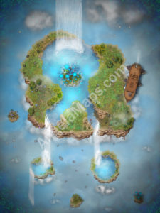 Beautiful Sky Island D&D Battlemap