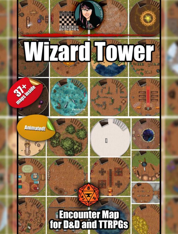 Endless Wizard Tower - 37 floors - Foundry VTT support.  JPG/WEBM