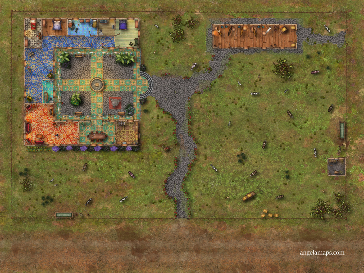 Hacienda / Ranch – Angela Maps – Free, Static, and Animated Battle Maps ...