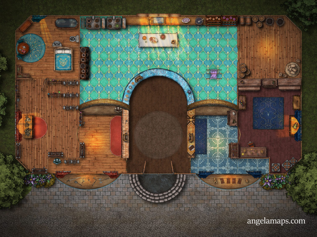 Orianna's Magical Armory, Confectionary, and KnickKnackery battle map for D&D