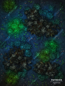 Blue and green forest jungle battle map