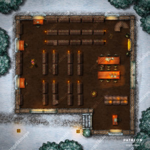 Library battle map for D&D and other TTRPGs