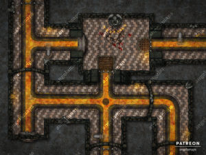 Hell sewer battle map for TTRPGs