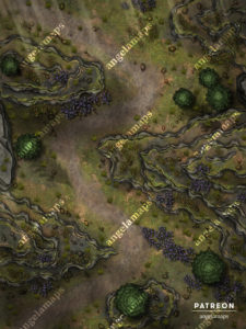 Mountain pass battle map for D&D and TTRPGs
