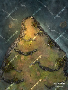 Cliff over the ocean D&D battle map