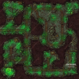 Mine with a mysterious green glow battle map