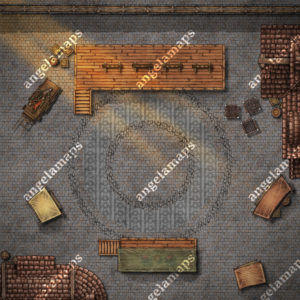 Guillotine, gallows and stockades executioner battle map pack for TTRPGs