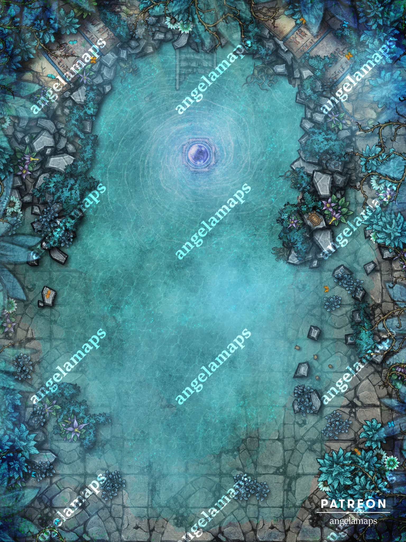 Water Temple Foundry VTT support Animated JPG/MP4/WEBM Angela