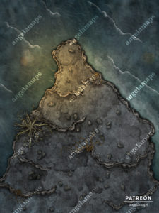 Rocky cliff over the ocean D&D battle map