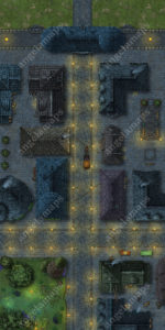 City Gate at night, big 40x80 d&D battle map