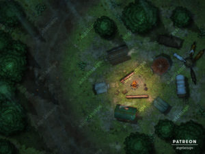 Camp at night animated battle maps
