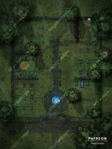 Animated graveyard battle map for D&D