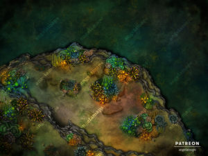 Murky water under the sea animated battle map for D&D