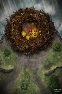 Giant dragon nest battle map for TTRPGs