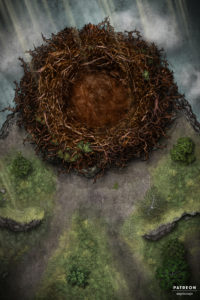 Giant nest battle map for TTRPGs